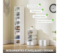 Boîtes à chaussures Empilables et pliables 8 pièces Organiseur à chaussures avec portes transparentes, Boîtes de rangement pour chaussures jusqu'à la taille 43, sans installation