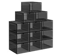 Boîtes à Chaussures - SONGMICS - Lot de 12 - Plastique - Jusqu’à la Pointure 46 - Noir