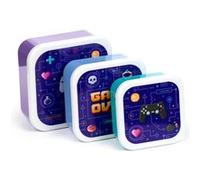 Lot de 3 boîtes de rangement pour aliments empilables M/L/XL - Game Over - Schiscetta Porte déjeuner
