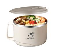 Boîtes à déjeuner en métal - Design filtrable pour cuisinière | Boîte à nouilles en acier avec couvercle et poignée de 1100 ml | Nœud de nouilles instantané pour repas instantanés voyage à la maison