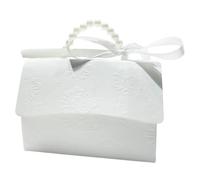 Boîtes à dragées de mariage en papier avec ruban et perles pour sac à main, boîtes à friandises au chocolat pour anniversaire, fête de mariage