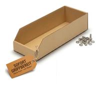 Boîtes à étagères KK Verpackungen | 50 pièces, 400 x 150 x 100 mm, boîtes de rangement pour étagères de rangement | Boîtes de présentation en carton pour petites pièces