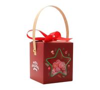 Boîtes à friandises de Noël pour | Conteneur à goûter avec fenêtre et poignée | Boîte d'emballage de festival | pour artisanat, fruits, fêtes, cadeaux de Noël, réunions de , enseignants