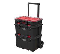 Boîtes à outils - Keter - Stack'N'Roll - Lot de 3 - 150L - Résine - Noir/Rouge