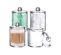 Boîtes acryliques transparentes pour cotons-tiges, lot de 4