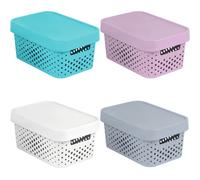 Curver 04760-099-00 Infinity Points Boîte à Rangement avec Couvercle Plastique Gris Clair 26,8 x 18,6 x 12,4 cm 4,5 L