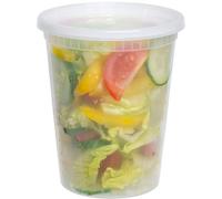 Boîtes alimentaires en plastique translucide de 950 ml avec couvercle, adaptées au micro-ondes, au congélateur et au lave-vaisselle, résistantes, lot de 25