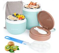 Boîtes Alimentaires Isothermes, 800ML Thermo Isolant Contenant avec Cuillère, Gobelet à Céréales à Emporter, Thermos Alimentaire Chaud en Acier Inoxydable à Double Couche pour Ecole Bureau, Bleu
