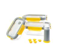 Boites alimentaires sous vide en verre PIKA - Lot de 3 - micro-ondes, four, congélateur