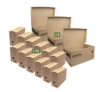 Boîtes archives - Pack and Move Lot 12 - Taille XL - 54 x 36 x 28 cm - Caisse de stockage incluse