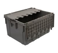 Boîtes As2821150201000 industrielle Plastique Couvercle lié Flip Top 27 Gallon Container Tote - 71,1 x 53,3 x 38,1 cm - Gris,