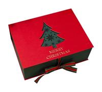 Boîtes Cadeaux de Noël Contenant de Paquet Festif avec Fermeture Magnétique | Coffret avec Ruban pour Partenaires Parents Employés Familles Fêtes Thème Bureau Maison
