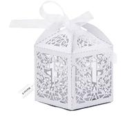 Boîtes cadeaux - Maisoré - 8x5x5 cm 100 pièces Blanc Papier Avec ruban Crée une ambiance festive Idéal pour les fêtes Boite dragee