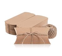 Boîtes-Cadeaux MATICAN, 100-Pack de Boîtes-Cadeaux en Forme de Coussin avec Cordelette, Mini Boîtes en Kraft, 19 x 9,4 x 3 cm