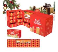 Boîtes Compte À Rebours Noël Décoration Vide Réutilisable à Remplir 24 | Boîte Calendrier de Noël Pour Fils Fille Snacks Chocolats Cookies Bureaux Armoires