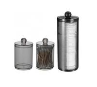 Boîtes Coton Tige Transparentes en PET - 3 pièces