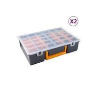 vidaXL Boîtes d'assortiment 2 pcs séparateurs amovibles 360x250x85 mm