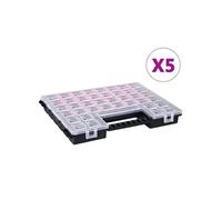 vidaXL Boîtes d'assortiment 5 pcs 385x283x50 mm Plastique