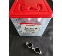 Fischer Colliers doubles isophoniques CDI 16 mm – Boîte de 50 – Blanc