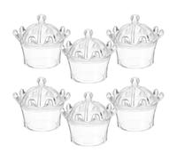 Boîtes de Bonbons Couronne Style Européen Lot de 6 pour Mariage | Plastique Ps, Forme Couronne, pour Fête Prénuptiale et Célébrations, pour Rangement et Distribution