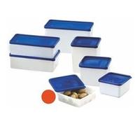 Westmark Boîtes de congélation 4 pièces (0,25 l) empilables, plastique, couvercles inclus, transparent/bleu
