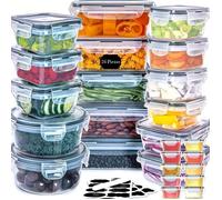 Boîtes de Conservation 100% Étanches avec Couvercle, 26 Pièces - Idéal pour Congélateur, Frigo, Micro-ondes & Repas à Emporter