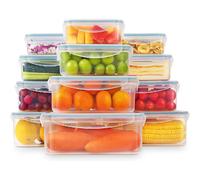 YASHE Boîte Alimentaire Set, 12 Pièces Boîtes Alimentaires Plastique Réutilisables avec Couvercles Hermétiques, Sans BPA, 100% Étanche