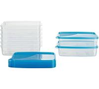 Boîtes de conservation alimentaires - Boîtes pour congélation - Pour conserver les repas - Design empilable - Lot de 8 pièces de 1,5 litre - Bleu