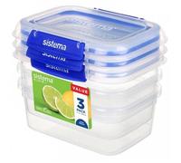 Sistema KLIP IT PLUS Récipients de conservation alimentaire | 1 litre | Boîtes alimentaires étanches, empilables et hermétiques | lunch box enfant | 3 pièces