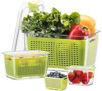 Boîtes de conservation droites, sans BPA, épurées et emboîtables, 0,48/1,7/4,5 L, vertes