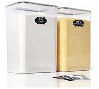 Boîtes de Conservation Hermétiques,2 x 9,5 L pour 10 kg de Farine | Un sac Entier de 5 kg de Farine par 2 Pcs × 9,5 L