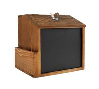 Boîtes de dons caritatives en bois - Boîte à suggestions murale en bois | Bulletin de vote mural avec poche de poche | Coffre fort extérieur verrouillable rétro avec tableau noir pour les dons et les
