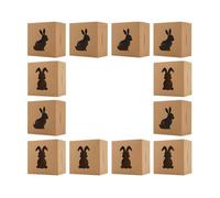 Boîtes De Lapin De Pâques - Douze Pièces En Papier, Conteneurs À Fenêtre En Forme De Lapin, Supports De Collations Décoratifs, Emballage De Friandises Pliable, Ensemble Polyvalent De Présentatio