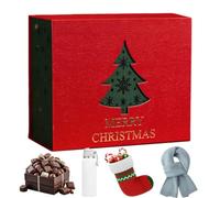 Boîtes de Noël avec Couvercle Coffret Cadeau Festif avec Fermeture | Coffret avec Ruban pour Partenaires Parents Employés Familles Fêtes Thème Bureau Maison