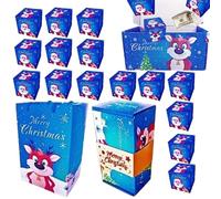 Boîtes de Noël enveloppées, récipient à bonbons rebondissant pour fête de Noël | Sac pliable pour femmes, hommes, , boulangers, biscuits, chocolat, vin, Saint-Valentin, bijoux, célébration à la