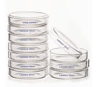 Boîtes de Petri en verre borosilicaté, lot de 10, dimensions 90x20 mm