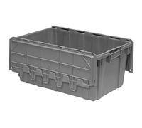 Boîtes de qualité industrielle Plastique Couvercle lié Flip Top 17 Gallon Container Tote - 68,6 x 43,2 x 30,5 cm - Gris, AR2717120201000