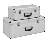 Boîtes de Rangement 2 pcs Argenté Valise Coffre à Outils Stockage vidaXL