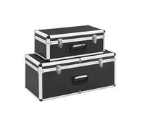 Boîtes de rangement 2 pcs Noir Aluminium