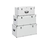 Boîtes de rangement 3 pcs Argenté Aluminium