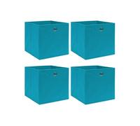vidaXL Boîtes de rangement 4 pcs 32x32x32 cm Tissu Bleu azuré