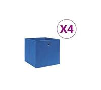 Boîtes de rangement 4 pcs tissu intissé 28x28x28 cm bleu