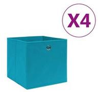Vidaxl Bo?Tes De Rangement 4 Pcs Tissu Intissé 28x28x28 Cm Bleu Azuré