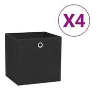 Boîtes de rangement 4 pcs tissu intissé 28x28x28 cm noir