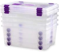 Boîtes de rangement 42 L avec roulettes pack de 4 COM-FORT HOUSE
