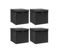 VidaXL Boîtes de Rangement Pliables Noir 4 pcs