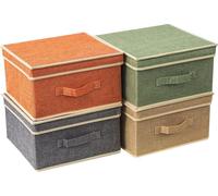 Boîtes de rangement avec couvercle - Panier de rangement pliable, lot de 4 33,5 * 31,75 * 17,5 cm