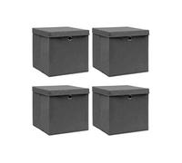 vidaXL Boîtes de rangement avec couvercles 4 pcs Gris 32x32x32cm Tissu Gris G