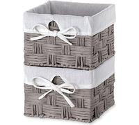 Boîtes de rangement carrées grises, 18 x 18 x 14 cm, en papier tressé