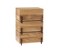 Kristina Dam Studio Boîte de rangement Stack oak. 3 pièces. pieds en noyer sombre huilé